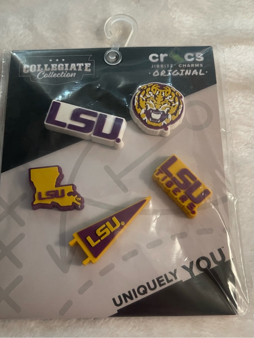 CROCS LSU Purple and Gold Collegiate Jibbitz Charms Pack โ 5 Pieces